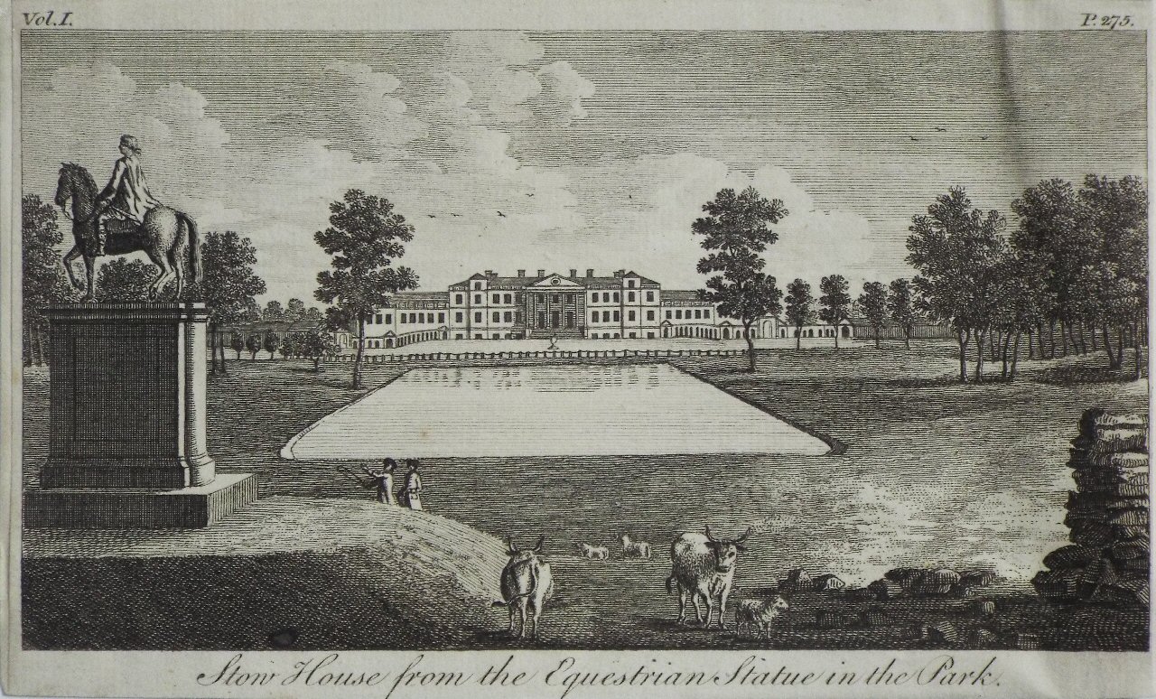 Print - Stow House from the Equestrian Statue in the Park.